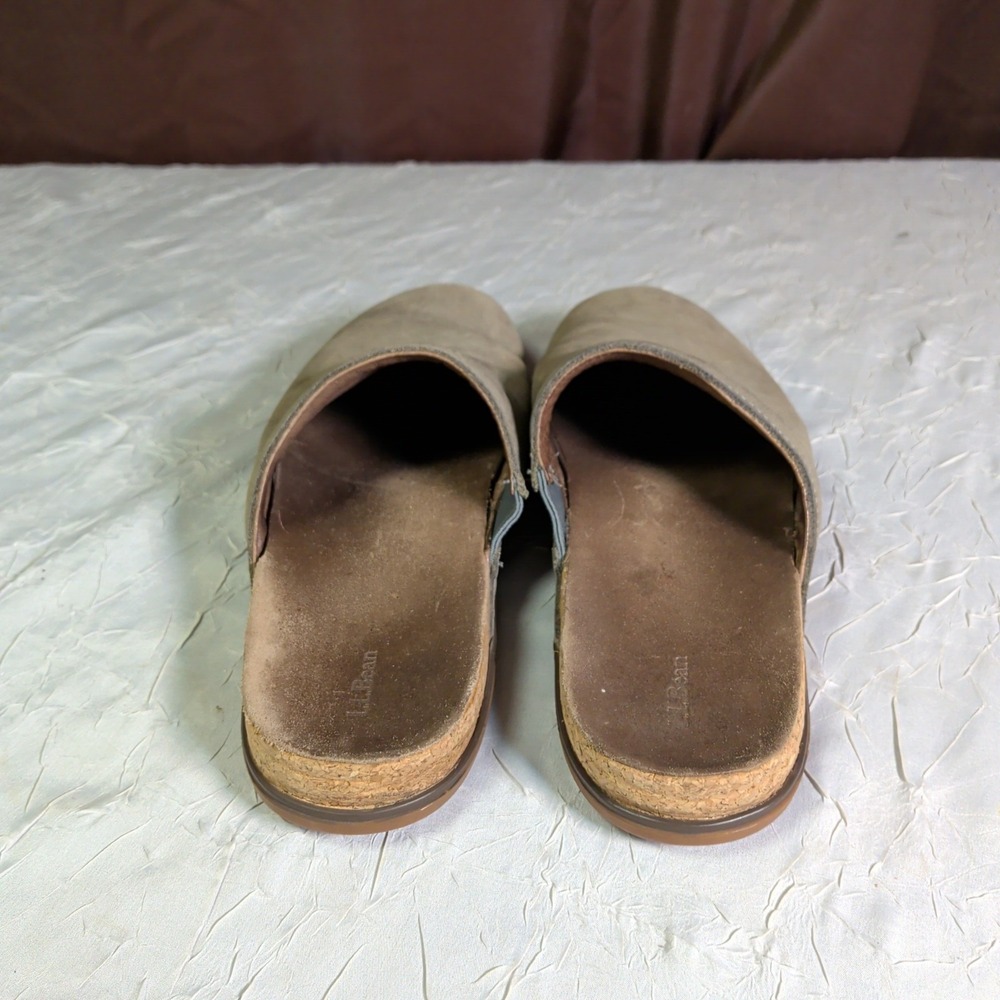 LL Bean Go Anywhere Clogs Womens Size 10 Gray Leather Shoes Bohemian Boho Indie - Picture 5 of 7